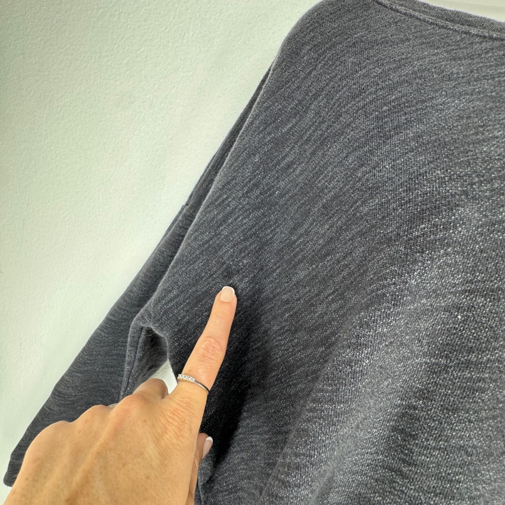 Hollister Women Gray Lace Open Back Sweatshirt Oversized Slouchy Top Medium - Picture 6 of 8